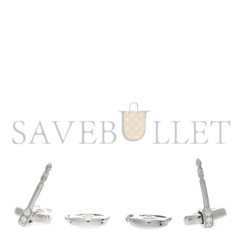 HERMÈS 18K WHITE GOLD DIAMOND PM CHAINE D'ANCRE ENCHAINEE EARRINGS 